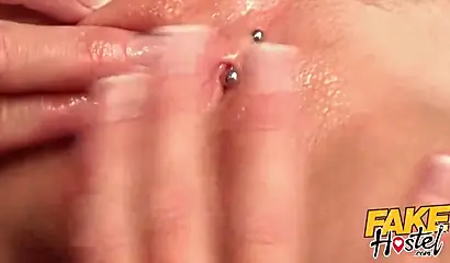 Sexy black babe gets pleased by two blondes in a lesbian threesome