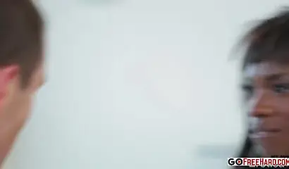 Tiny boobed ebony Ana Foxxx gets screwed by horny James Deen