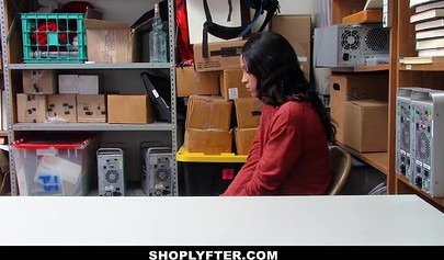 Ebony shoplifter gets stripped and fucked