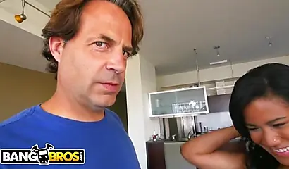 Beautiful Loni Legend rides her bald beaver on a white dick