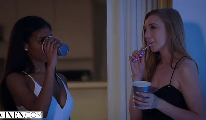 Busty wife Kendra Sunderland Shares shares her hubby with ebony Nia Nacci