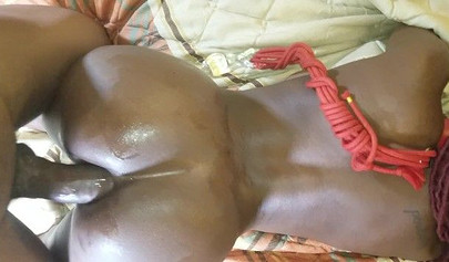 African teen takes a huge facial after ass fucking
