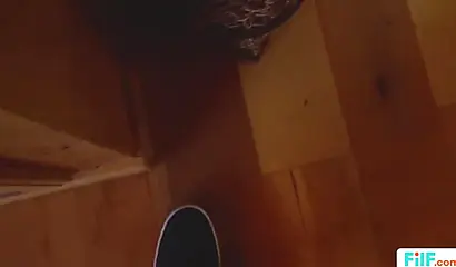 Delicious ebony Cecilia Lion sucks and rides her stepdad's fat dick