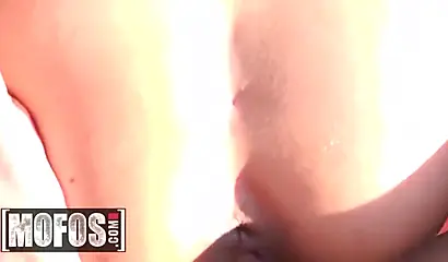 Sexy ebony babes fucking in a poolside threesome