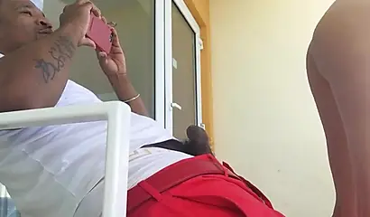 Sexy Latina sucks and fucks a BBC on the balcony