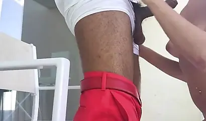 Sexy Latina sucks and fucks a BBC on the balcony