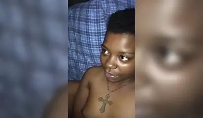 Ebony sugar babe licking a black clitoris up close