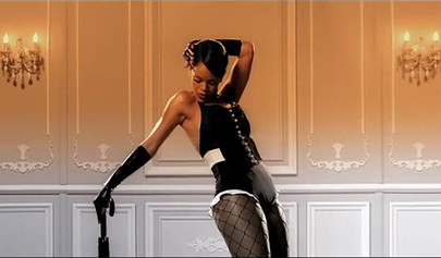 Ebony pornstar Lavish Styles fucks with Rihanna music at the background