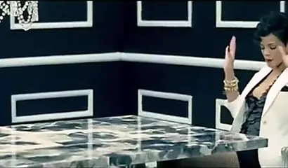 Ebony pornstar Lavish Styles fucks with Rihanna music at the background