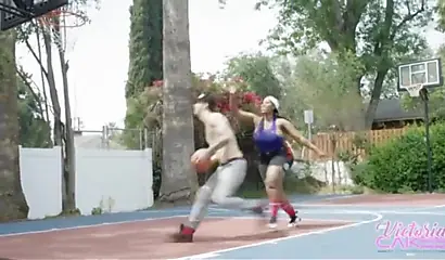 Big boobed baller Victoria Cakes gets her asshole stretched out by a white boner