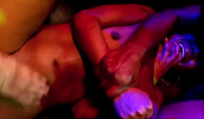 Black sluts get fucked in an orgy at the nightclub