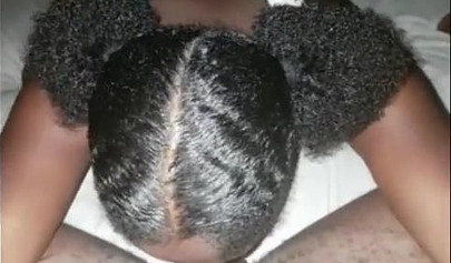 African doll throats a huge ebony dick in the dark