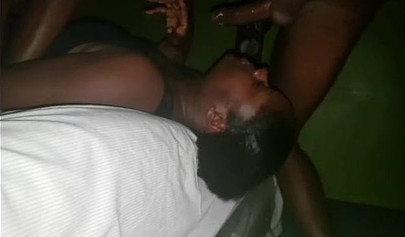 African doll throats a huge ebony dick in the dark