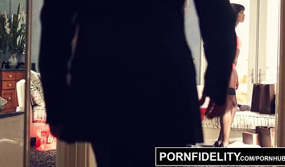 Ebony in red panties Ana Foxxx takes a cumload in her pussy during an intense fuck