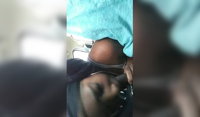 African babe blows me off during a road trip