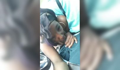 African babe blows me off during a road trip