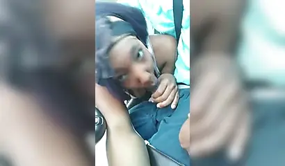 African babe blows me off during a road trip