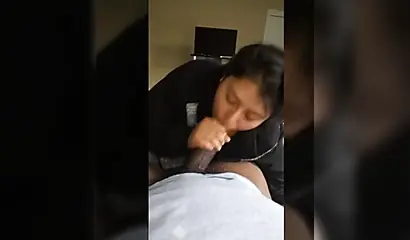 Fat Latina sucking and riding a large black dick