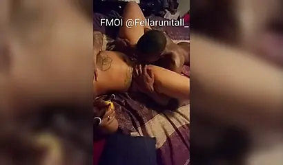 Ebony cums while getting her pussy eaten out