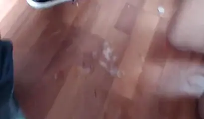 Busty tattooed ebony gives a hot BJ and swallows cum