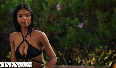 Sinful ebony beauty Nia Nacci gets banged by her dad's friend