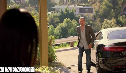 Sinful ebony beauty Nia Nacci gets banged by her dad's friend