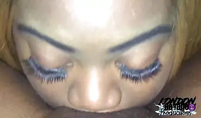 Blonde ebony licking my big clit