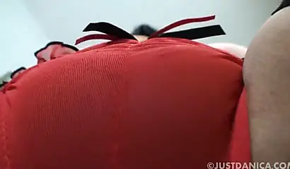 Sexy ebony MILF Danica Collins shows her huge tits & touches herself