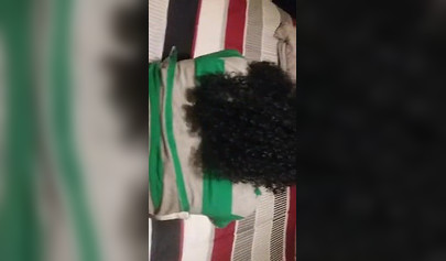 Amateur ebony gets her snatch nailed & creampied