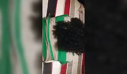 Amateur ebony gets her snatch nailed & creampied