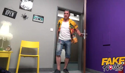 Busty ebony roommates Claudia Bavel & Lola Marie get fucked in a hostel threesome