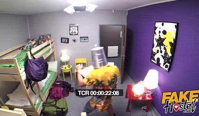 Busty ebony roommates Claudia Bavel & Lola Marie get fucked in a hostel threesome