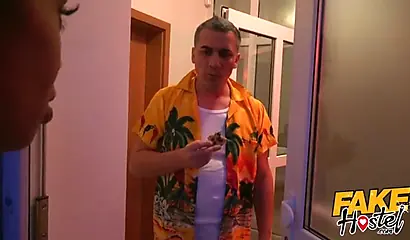 Busty ebony roommates Claudia Bavel & Lola Marie get fucked in a hostel threesome