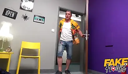 Busty ebony roommates Claudia Bavel & Lola Marie get fucked in a hostel threesome