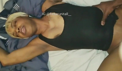 Blonde ebony Monica Rose gets her pierced cunt and asshole drilled