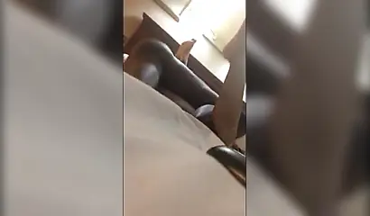 Amateur black couple fucking roughly on the bed