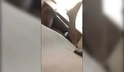 Amateur black couple fucking roughly on the bed