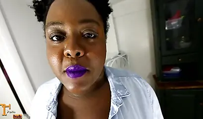 Chubby ebony mom Jade Jordan gives a hot BJ and gets boned doggystyle