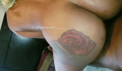 Blonde ebony with a killer booty fucked from behind