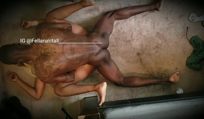 Blonde ebony with a killer booty fucked from behind