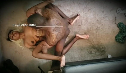 Blonde ebony with a killer booty fucked from behind