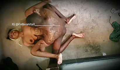 Blonde ebony with a killer booty fucked from behind