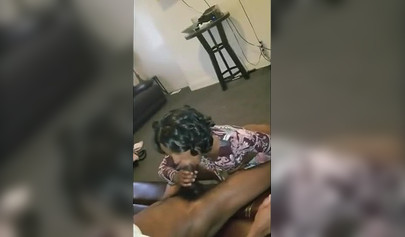 Skinny African teen gets her tight snatch boned on the sofa