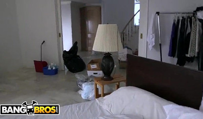 Busty cleaning lady Anya Ivy undresses and shows her fucking skills