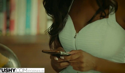 Busty beauty Jezabel Vessir takes a stiff white dick up her black booty