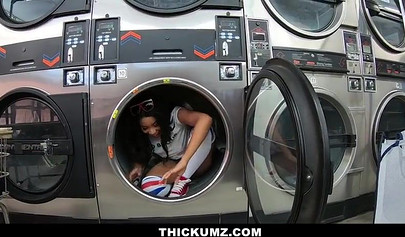 Big assed ebony teen Jenna J Foxx blows and fucks a dick in public