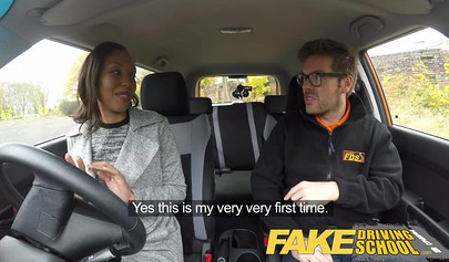 Cute ebony teen gets screwed by her driving instructor