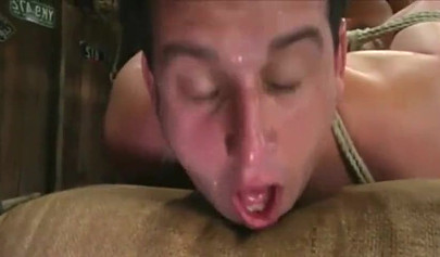 Busty black domina Kitten pegging her white slave