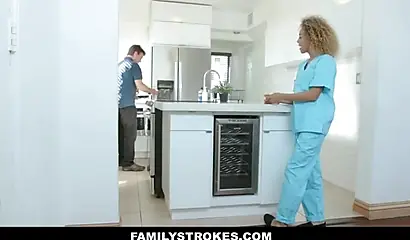 Barely legal ebony Xianna Hill gets seduced and boned by her stepbro