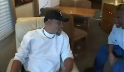 Dirty ebony babe gets double penetrated in a gangbang